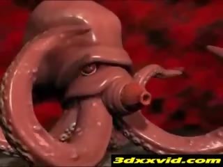 3d emo tini creampied által tentacles!