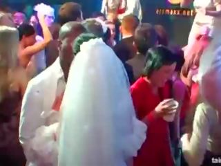 Excepcional lascivious brides chupar grande galos em público